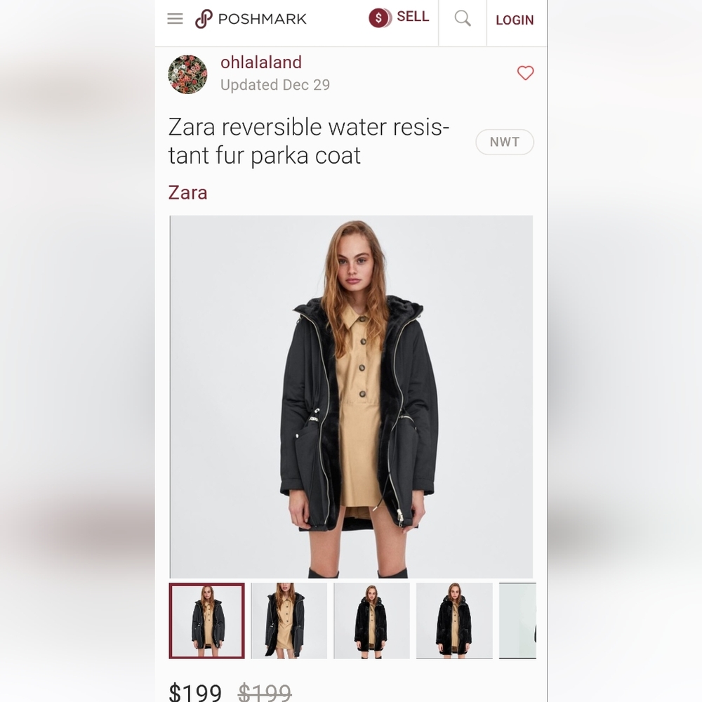 ZARA faux fur Reversible Waterproof with hood